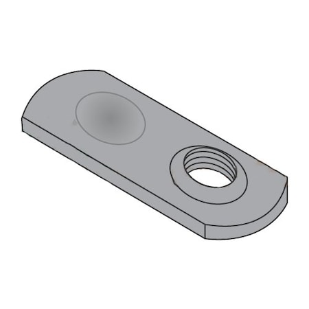 Newport Fasteners Tab Weld Nut, #10-24, Steel, 0.453 in Wd, 0.827 in Lg, 0.0927 in Ht, 1000 PK 543118